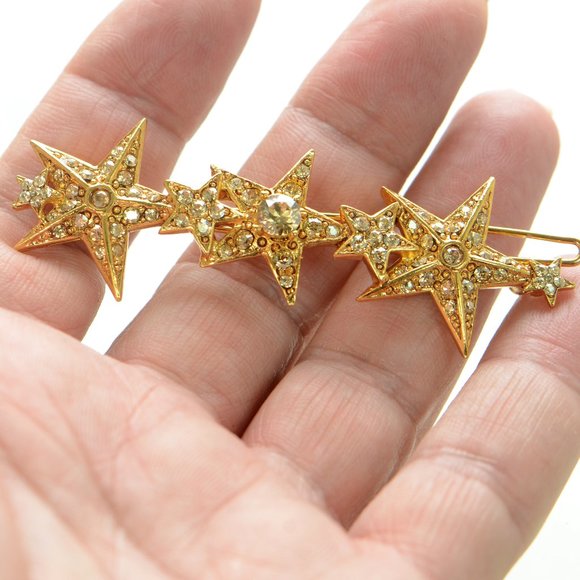 OSCAR DE LA RENTA Crystal Star Barrette Hair Clip